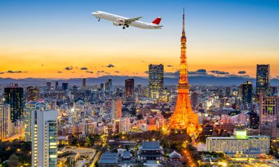 Tokyo modern skyline and traditional temples